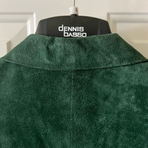 Dennis Basso Green 100% Leather Suede Jacket Sz L. - Picture 4 of 14